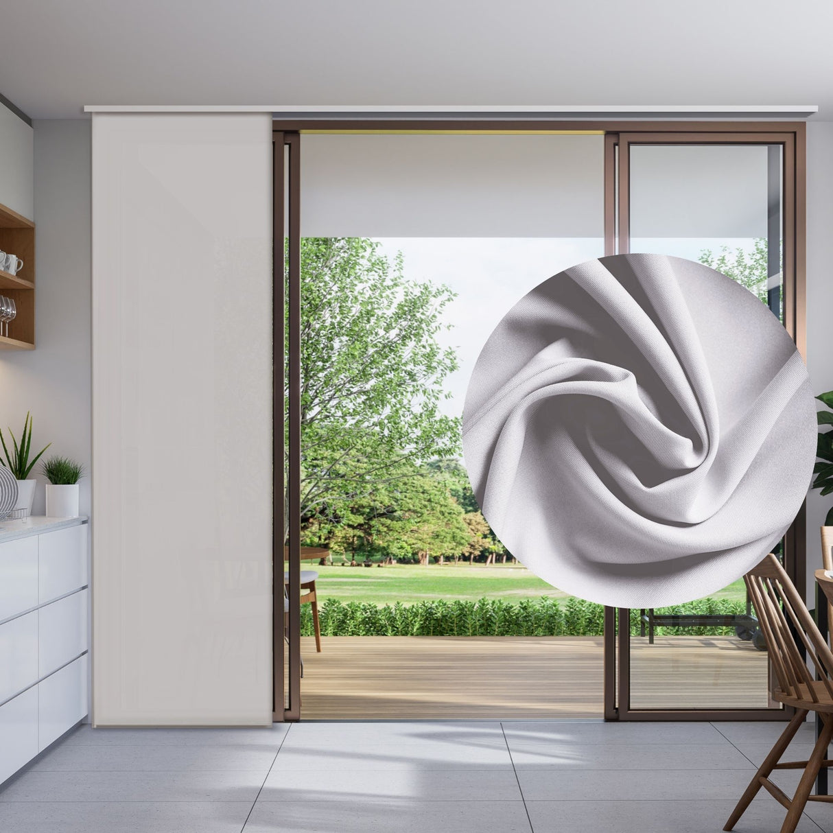 Tenda a Pannello Colore Grigio Chiaro Screen — Foto