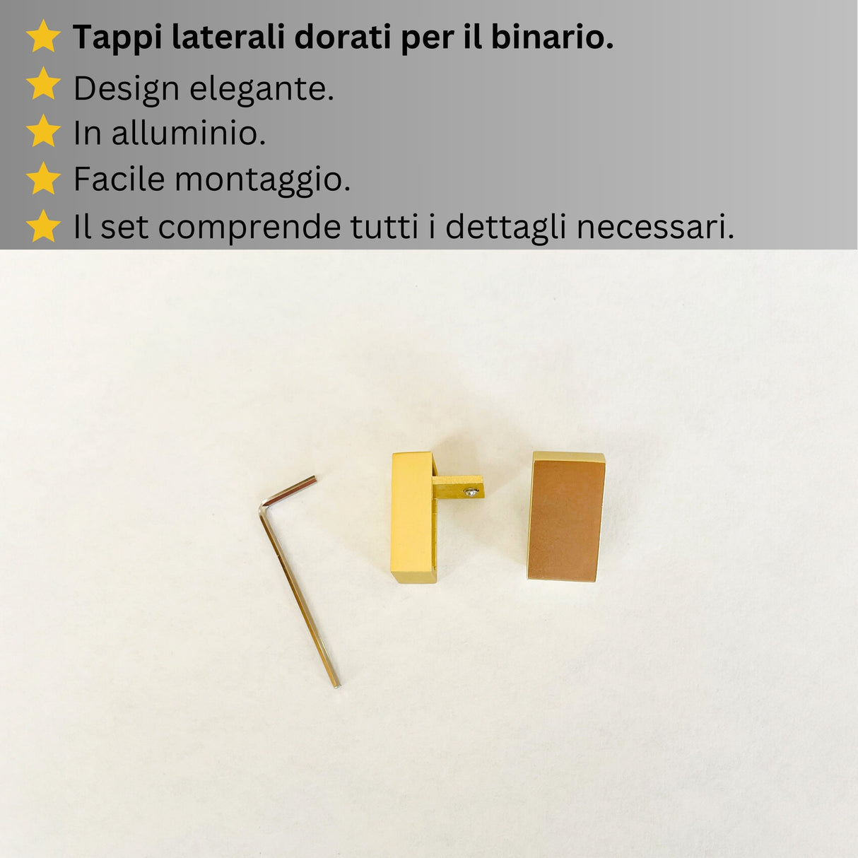 Binario per Tende, Singolo Dorato, a Parete – Misure Personalizzate, Design Moderno ed Elegante — Foto