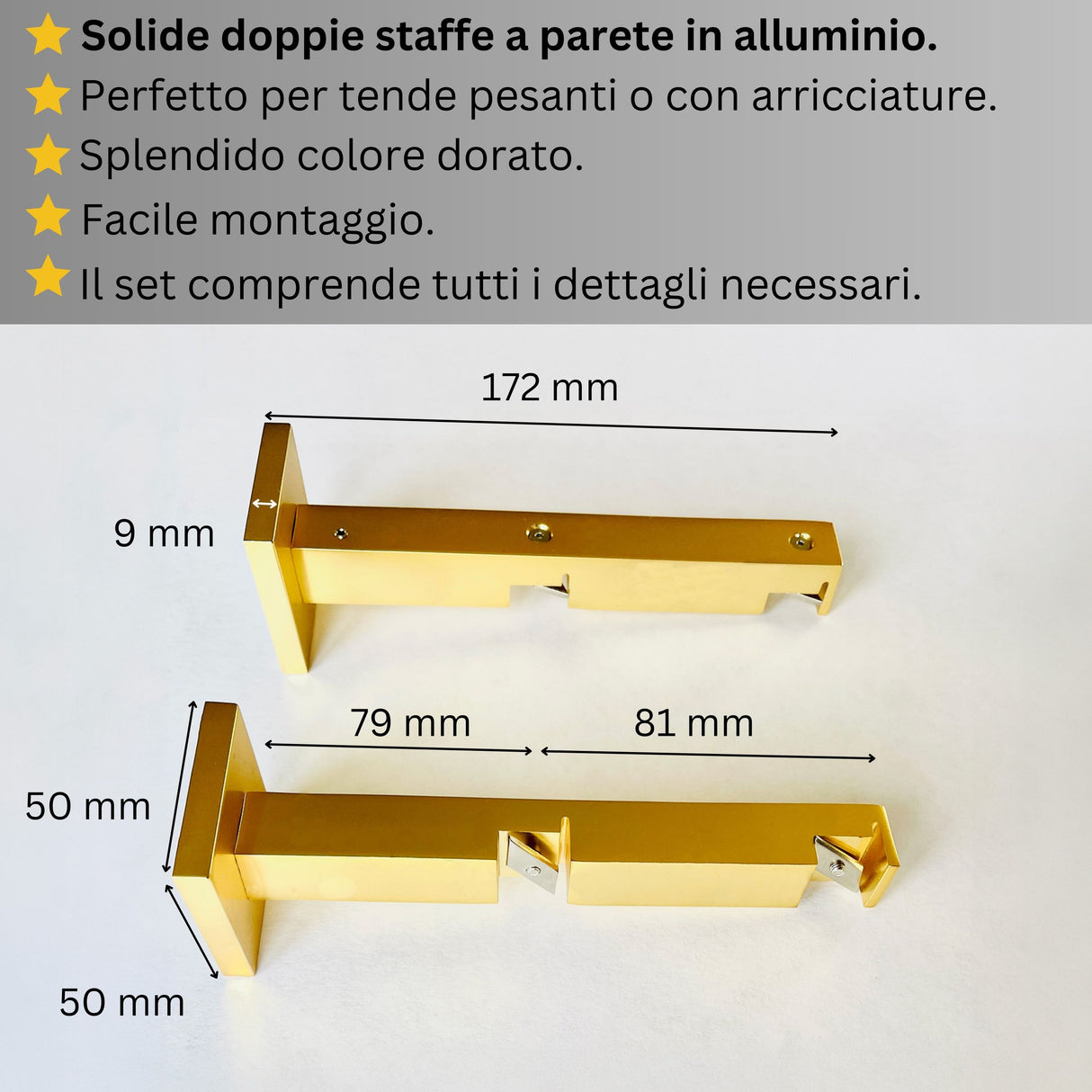 Binario Doppio per Tende Dorato - Montaggio a Parete, Su Misura, Design Elegante e Funzionale — Foto