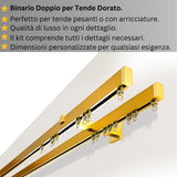 Binario Doppio per Tende Dorato - Montaggio a Parete, Su Misura, Design Elegante e Funzionale — Foto