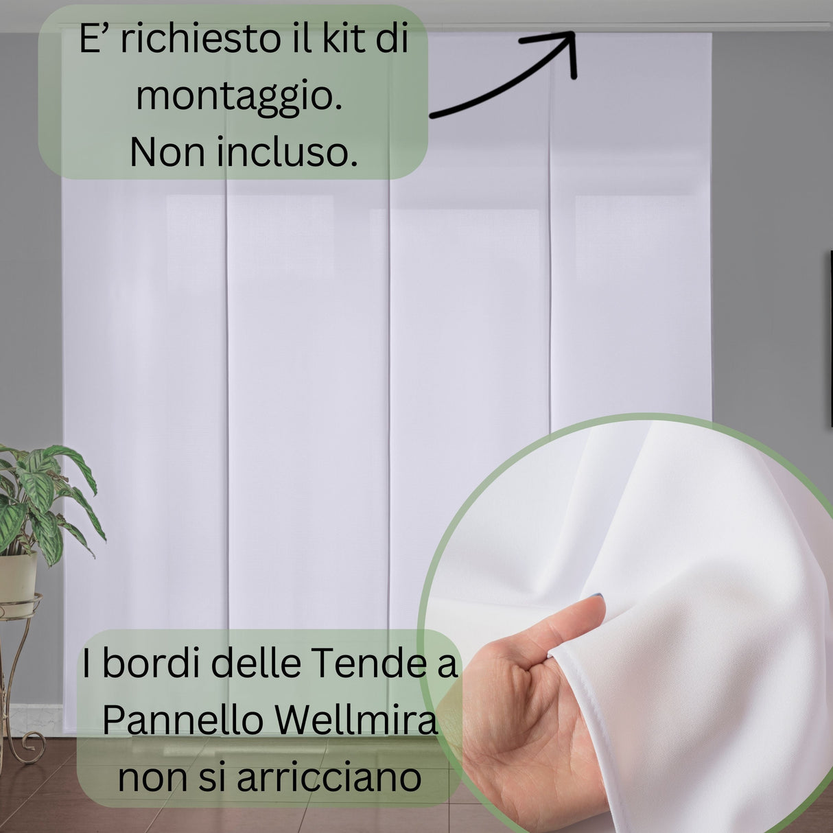 Set di 4 Tende a Pannello Decorazioni Natalizie