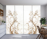 Set di 4 Tende a Pannello Fiori Astratti Beige — Foto