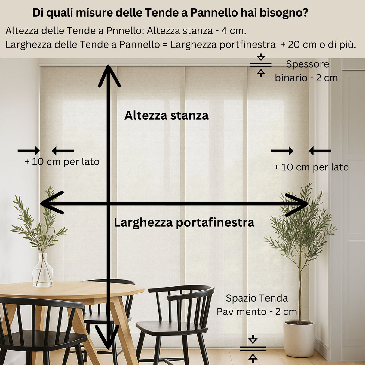 Tenda a Pannello in Linotex per Porta Finestra, Tende a Pannello Scorrevole moderne ideali per ampie vetrate, Alta Qualità — Foto