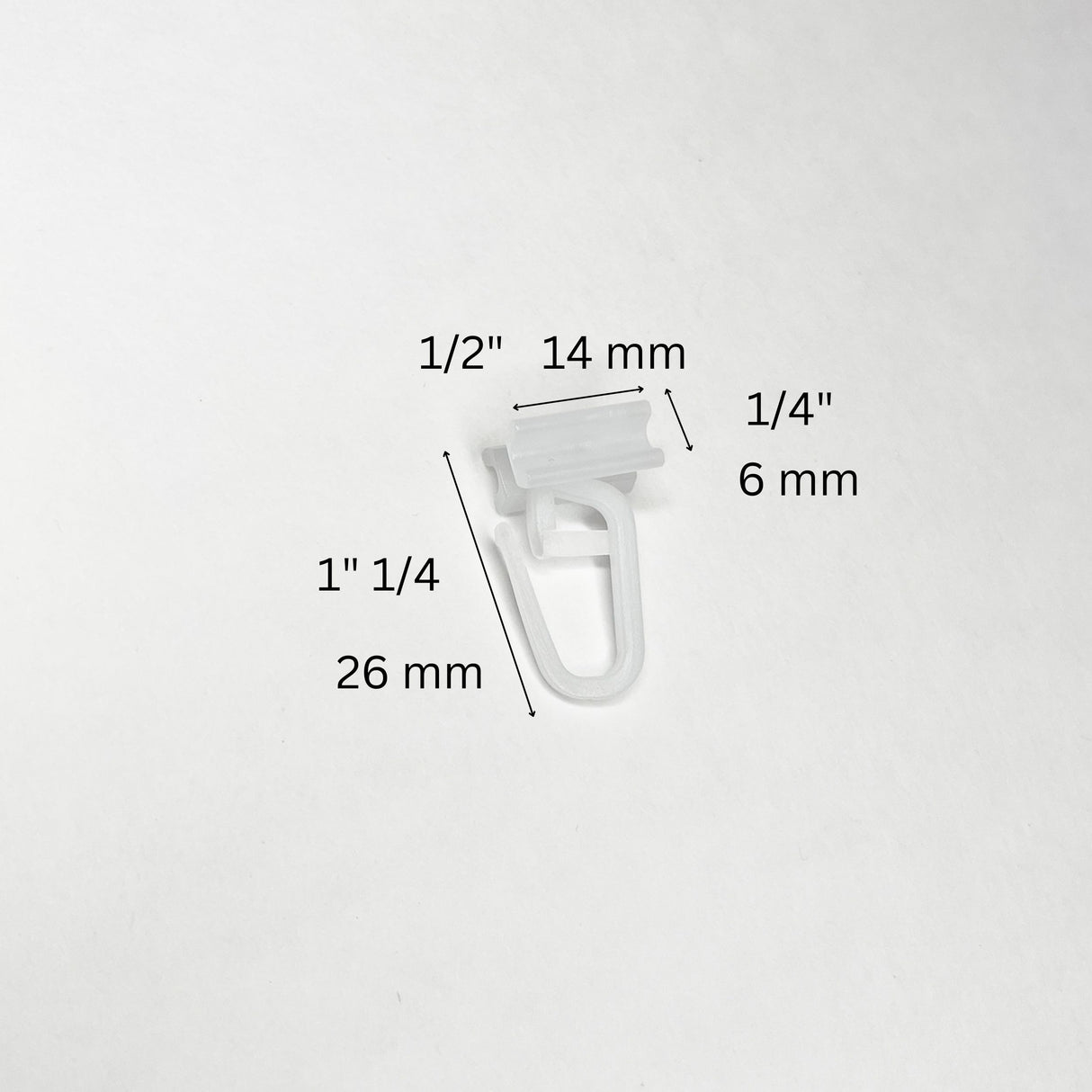 Gancetti per tende in plastica bianca, confezione da 10 pezzi