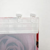 Gancetti per tende in plastica bianca, confezione da 10 pezzi — Foto