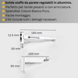 Binario per Tende, Singolo, color Bianco, a Parete – Misure Personalizzate, Design Moderno ed Elegante — Foto
