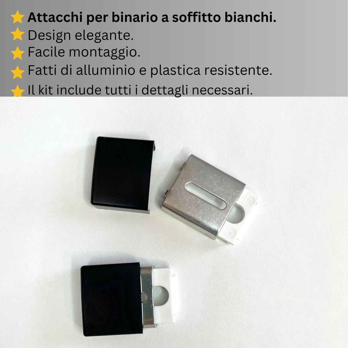 Binario per Tende, Singolo, color Nero Opaco, a Soffitto – Misure Personalizzate, Design Moderno e Funzionale