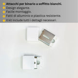 Binario per Tende, Singolo, color Bianco, a Soffitto – Misure Personalizzate, Design Moderno e Funzionale — Foto