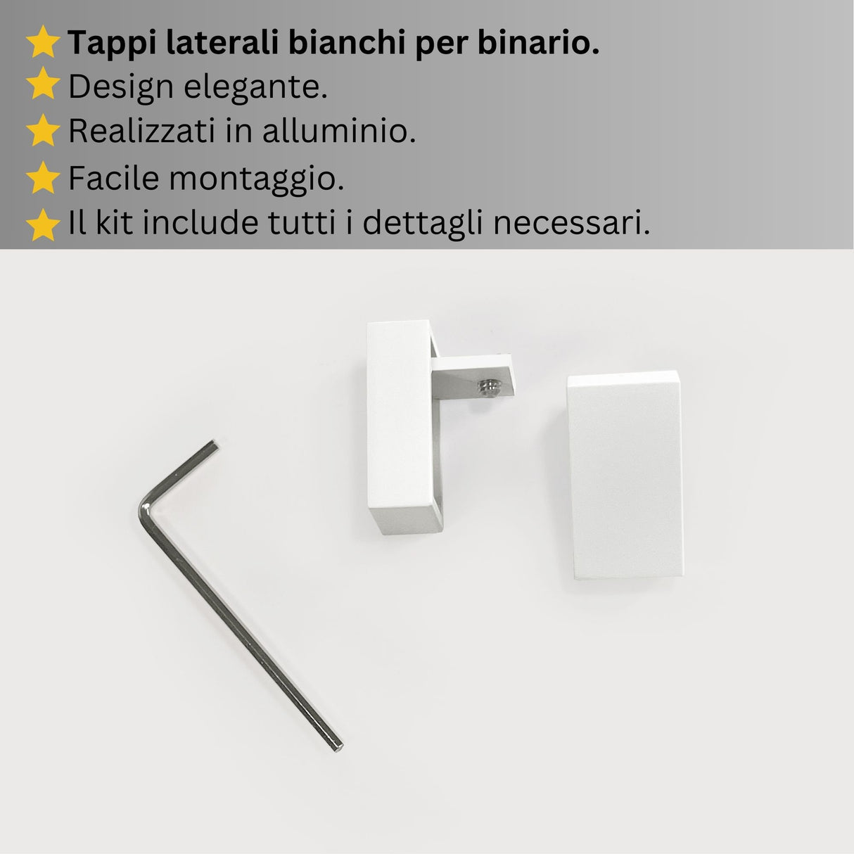 Binario per Tende, Singolo, color Bianco, a Parete – Misure Personalizzate, Design Moderno ed Elegante