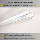 Binario Doppio per Tende Bianco - Montaggio a Parete, Su Misura, Design Elegante e Funzionale — Foto