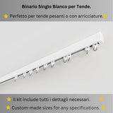 Binario per Tende, Singolo, color Bianco, a Soffitto – Misure Personalizzate, Design Moderno e Funzionale — Foto