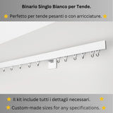 Binario per Tende, Singolo, color Bianco, a Parete – Misure Personalizzate, Design Moderno ed Elegante — Foto