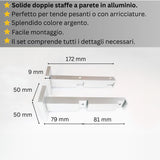 Binario Doppio per Tende, color Argento, a Parete – Misure Personalizzate, Design Elegante e Funzionale — Foto