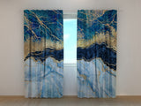 Foto Tende Marmo Blu con Glitter Dorati — Foto