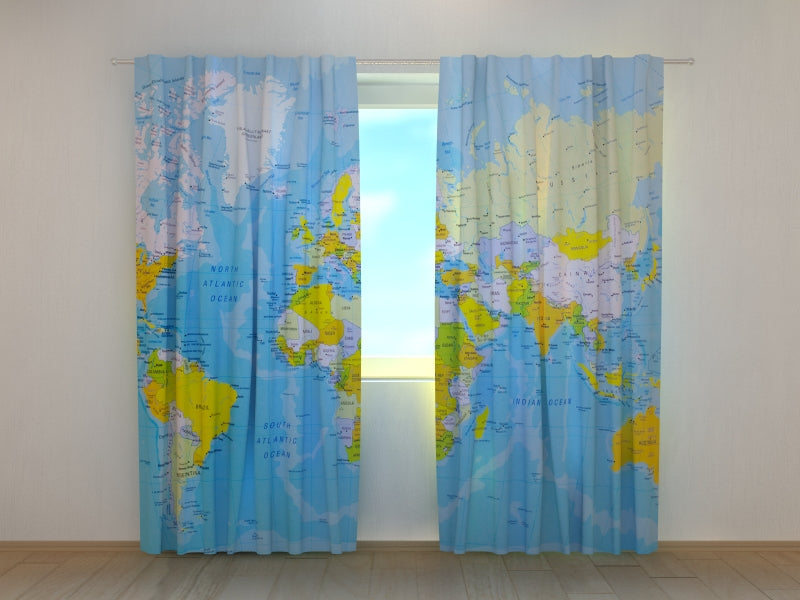 Foto Tende Mappa Dettagliata del Mondo — Foto