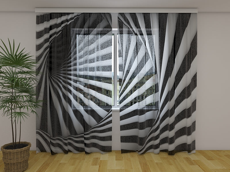 Foto Tende Spirale in Bianco e Nero