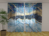 Foto Tende Marmo Blu con Glitter Dorati — Foto