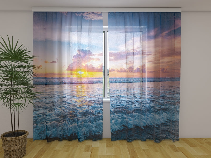 Foto Tende Tramonto sulle Onde dell'Oceano