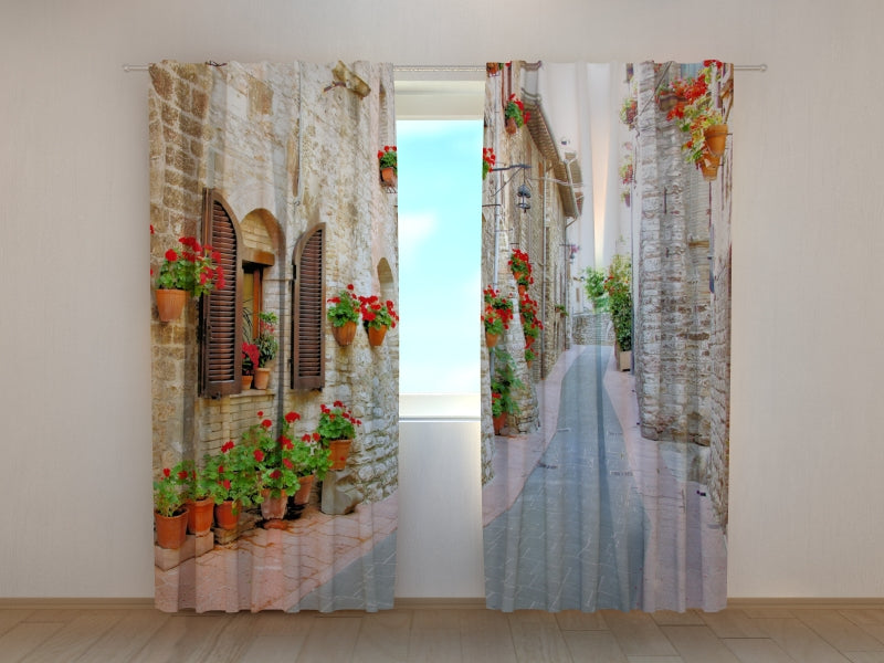 Foto Tende Vicolo Italiano con Fiori 2 — Foto