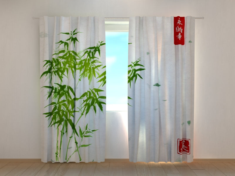 Foto Tende Acquerello di Bambù Verde Giapponese