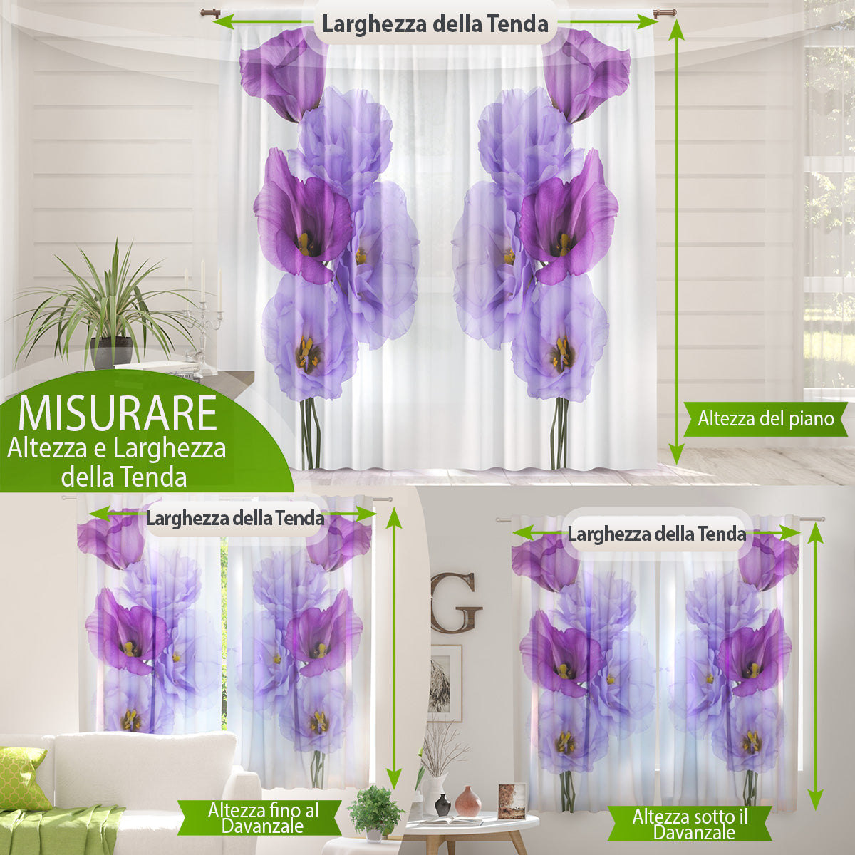 Foto Tende Tunnel con Orchidee e Farfalle