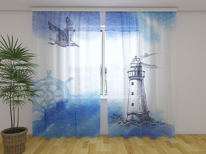 Foto Tende Illustrazione Nautica ad Acquerello