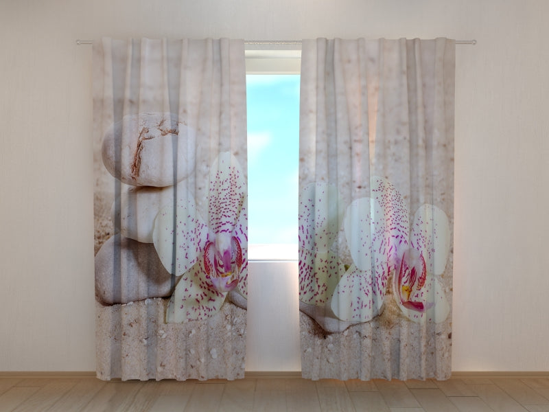 Foto Tende Orchidee e Pietre Zen — Foto