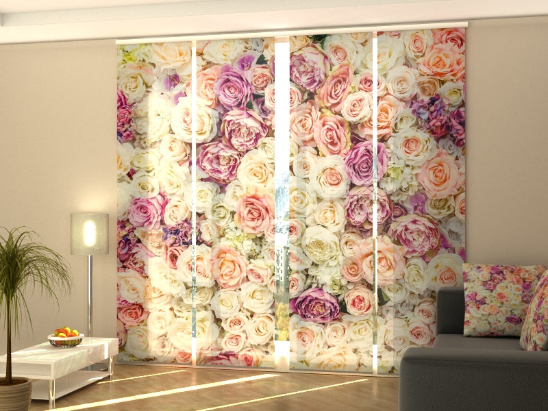 Set di 4 Tende a Pannello Incredibile Muro di Fiori — Foto