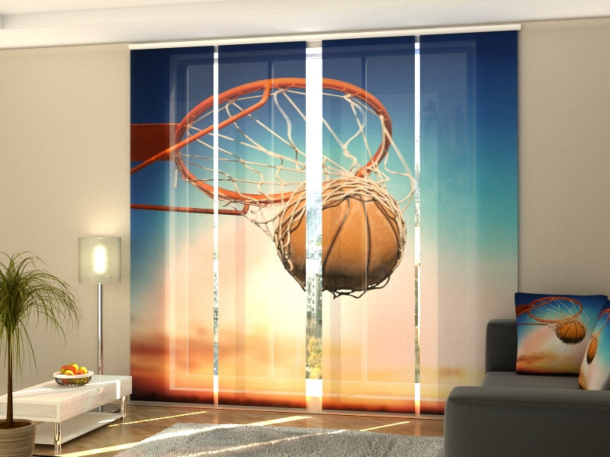 Set di 4 Tende a Pannello Pallone da Basket in Rete — Foto