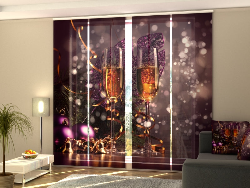 Set di 4 Tende a Pannello Vino di Natale — Foto