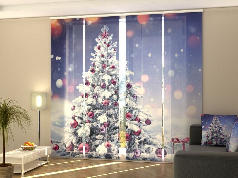 Set di 4 Tende a Pannello Albero di Natale Decorato — Foto