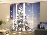 Set di 4 Tende a Pannello Albero di Natale Decorato — Foto