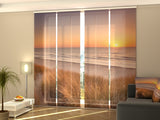 Set di 4 Tende a Pannello Dune e Spiaggia al Tramonto nei Paesi Bassi — Foto