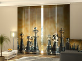 Set di 4 Tende a Pannello Scacchi Metallici — Foto