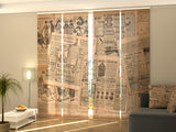 Set di 4 Tende a Pannello Vecchie Pagine di Giornale — Foto