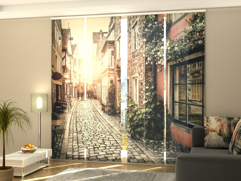 Set di 4 Tende a Pannello Favoloso Città Vecchia al Tramonto — Foto