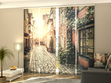 Set di 4 Tende a Pannello Favoloso Città Vecchia al Tramonto — Foto