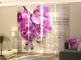 Set di 4 Tende a Pannello Orchidea e Legno 2 — Foto
