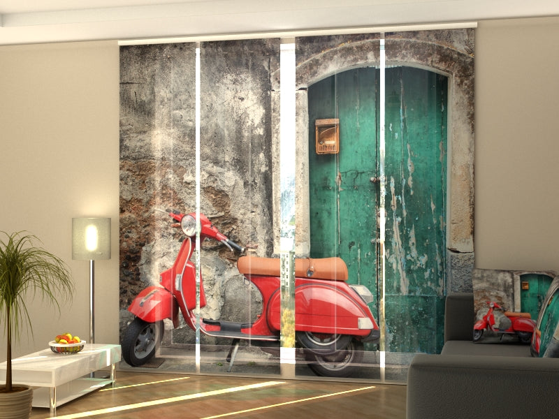 Set di 4 Tende a Pannello Scooter Rosso — Foto