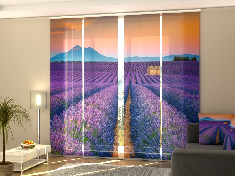 Set di 4 Tende a Pannello Meravigliosi Campi di Lavanda in Provenza — Foto