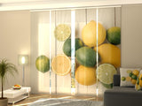Set di 4 Tende a Pannello Lime e Limoni — Foto