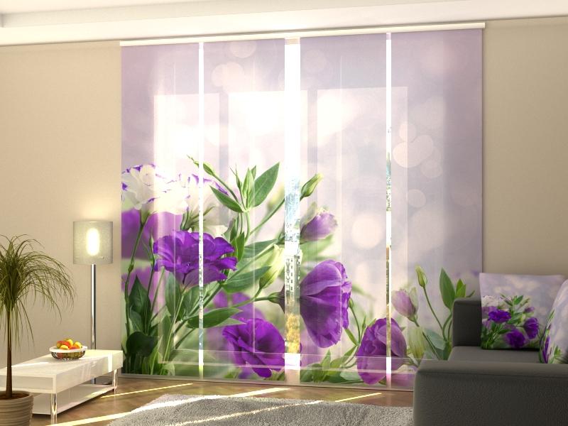 Set di 4 Tende a Pannello Eustoma Viola — Foto