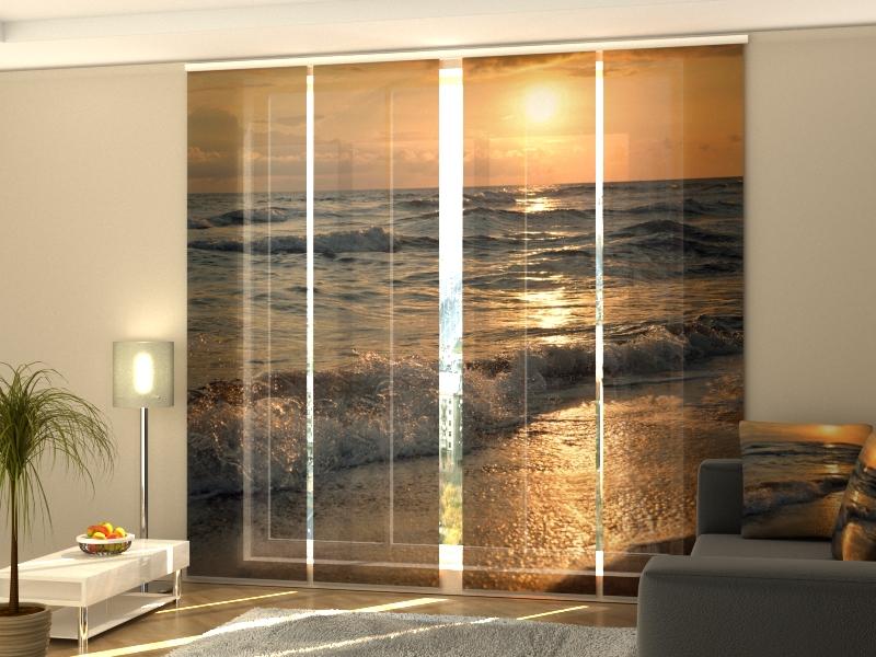 Set di 4 Tende a Pannello Tramonto sulla Costa — Foto