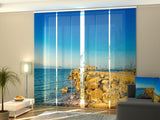 Set di 4 Tende a Pannello Vista del Porto in Grecia — Foto