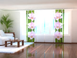 Set di 6 Tende a Pannello Orchidee Rosa e Bambù — Foto