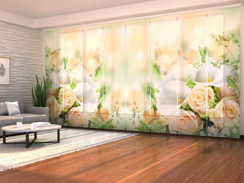 Set di 8 Tende a Pannello Bouquet di Fiori Primaverili — Foto