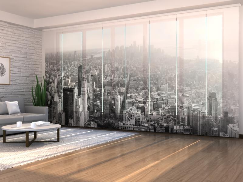 Set di 8 Tende a Pannello Manhattan in Bianco e Nero — Foto