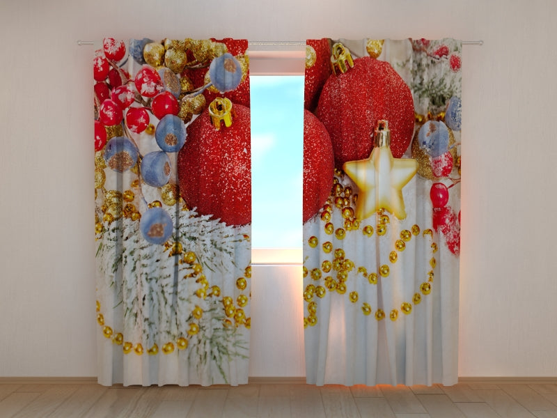 Foto Tende Decorazioni Natalizie Rosse — Foto